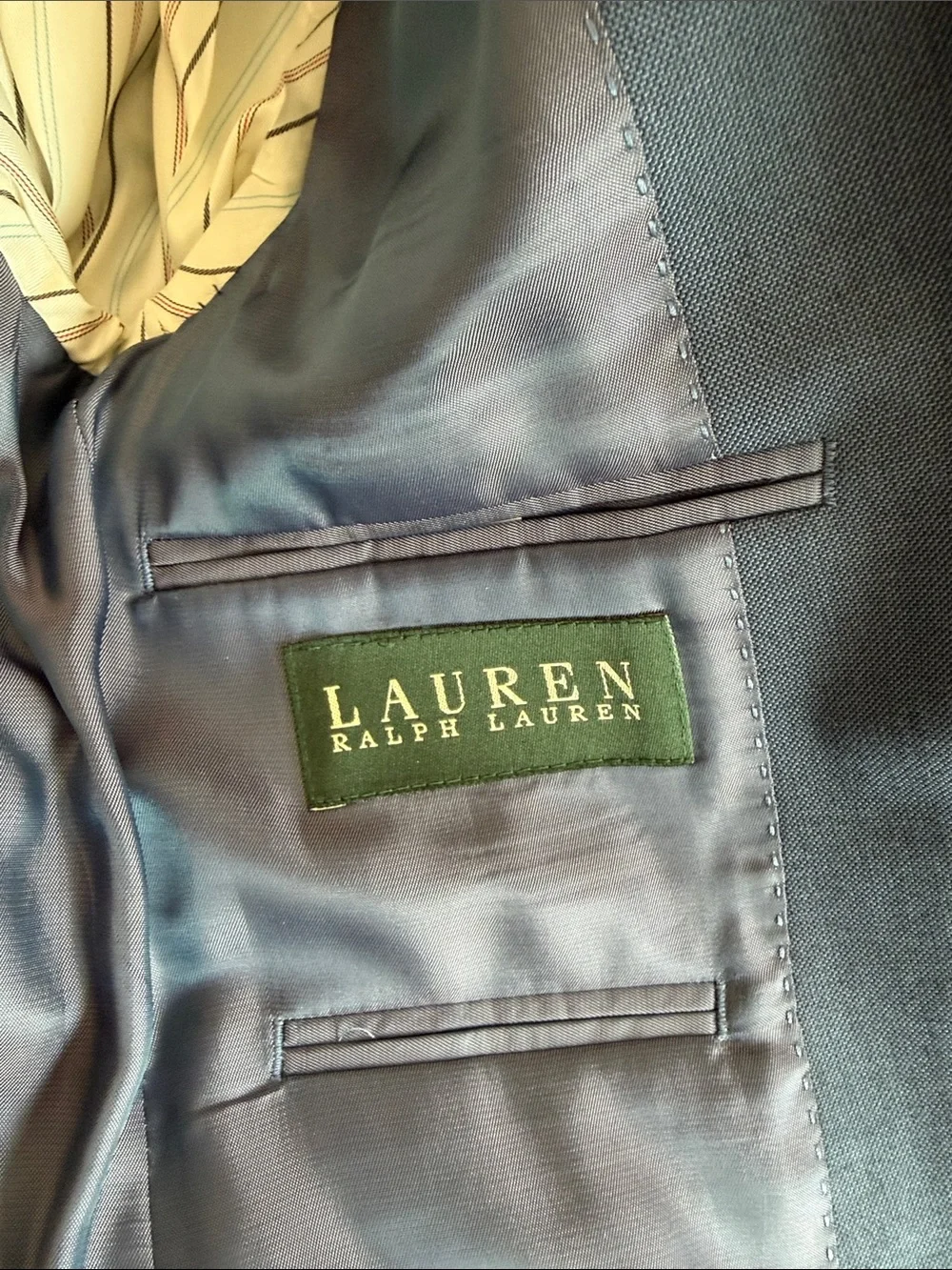 Ralph Lauren Slate Blue Two-Piece Suit Blazer & Pants